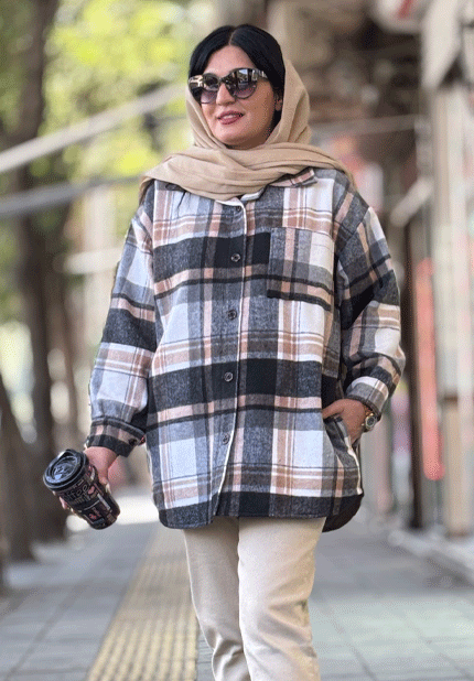 شکت چهارخونه پشمی زنانه