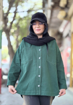 شومیز کتان پاییزه دکمه فلزی