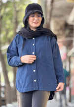 شومیز کتان پاییزه دکمه فلزی