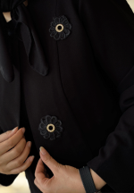 مانتو مشکی گل برجسته