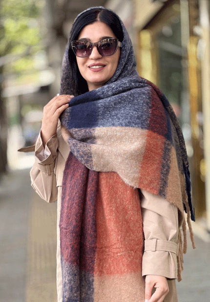 بیگ اسکارف چهارخونه موهر وارداتی