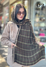 شال پاییزه موهر چهارخونه - تصویر 3