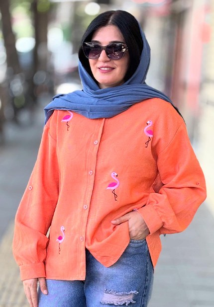 شومیز پاییزه طرح فلامینگو