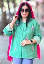 شومیز پاییزه کج راه استیکر دار طرح فلامینگو - تصویر 2