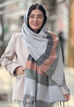 شال موهر حوله ای پایین راه راه