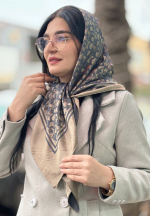 روسری ابریشم الیاف بامبو طرح برجسته