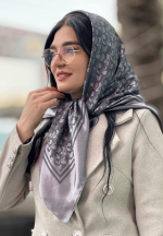 روسری ابریشم الیاف بامبو طرح برجسته