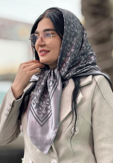 روسری ابریشم الیاف بامبو طرح برجسته